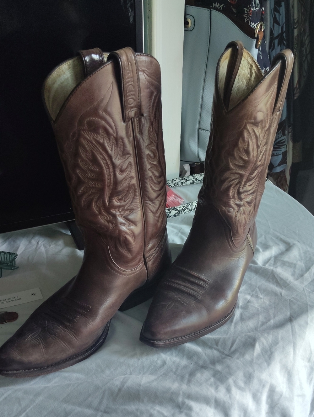 Womens Brown Leather Cowboy Boots - Classic Western Style